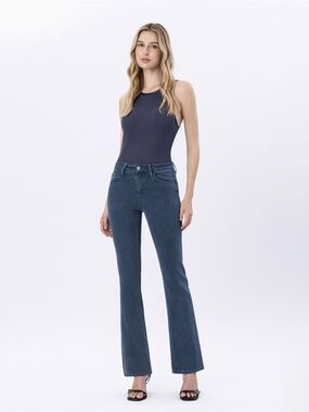 FLYING MONKEY High Rise Bootcut Jeans Majolica Blue Boho Cowgirl Chic Casual 29